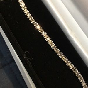 NWOT 14K White Imperial Gold Designer Bracelet, 7 1/4”